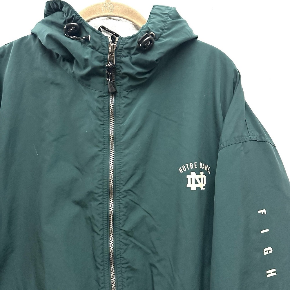 Vintage Notre Dame Spell Out Men's Large L Jacket Gear For Sports Lined